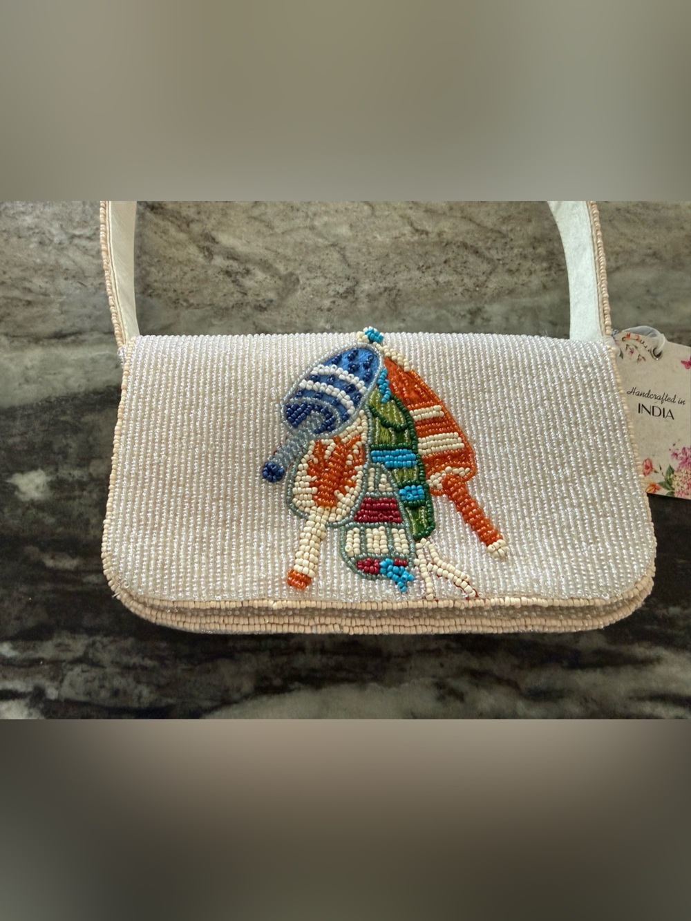 NWT Hand Beaded Lobster Buoy Shoulder Bag Coastal Nautical Lobster Purse - Picture 2 of 8